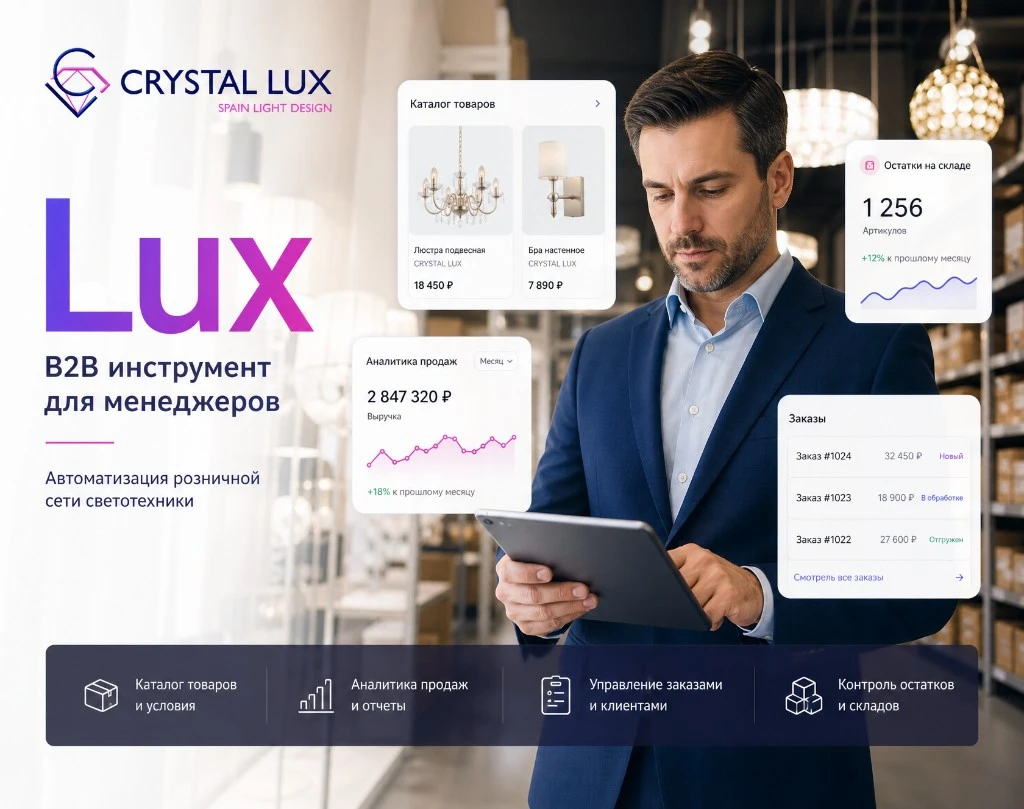 Lux — мобильное приложение для «Кристалл Люкс»